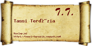 Tassi Terézia névjegykártya